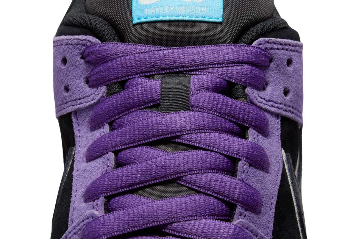 Nike SB Dunk Low Pro x Hayley Wilson Black and Court Purple Roxo