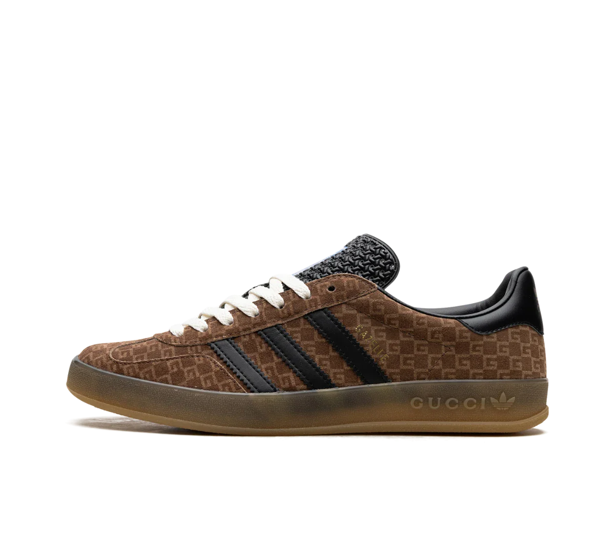 Tênis Adidas x Gucci Gazelle GG Monogram 'Brown' Marrom/Preto - 707847-AAA2V-8546