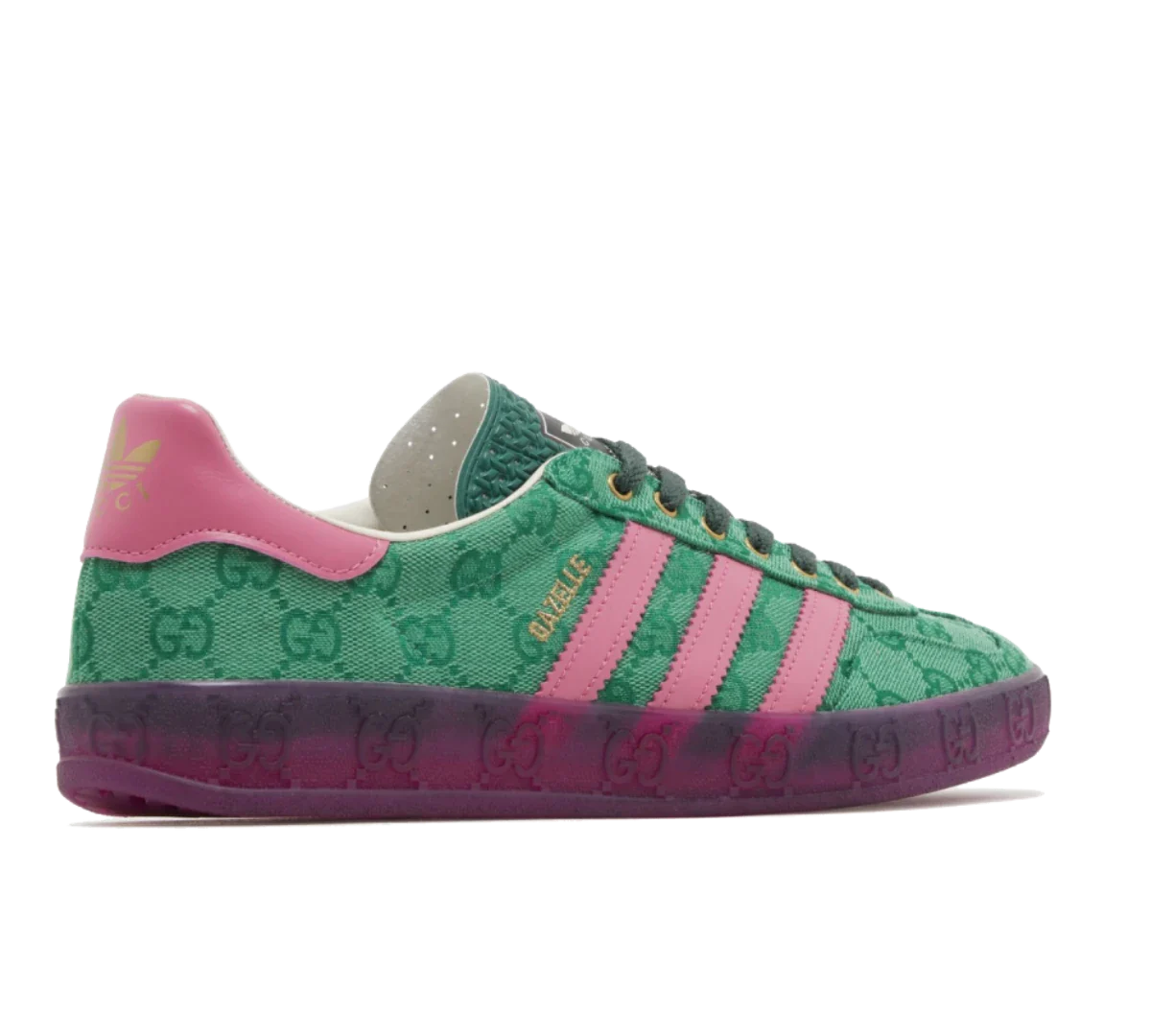 Tênis Adidas x Gucci Gazelle 'Green Pink Strata' Verde/Rosa - IE4795