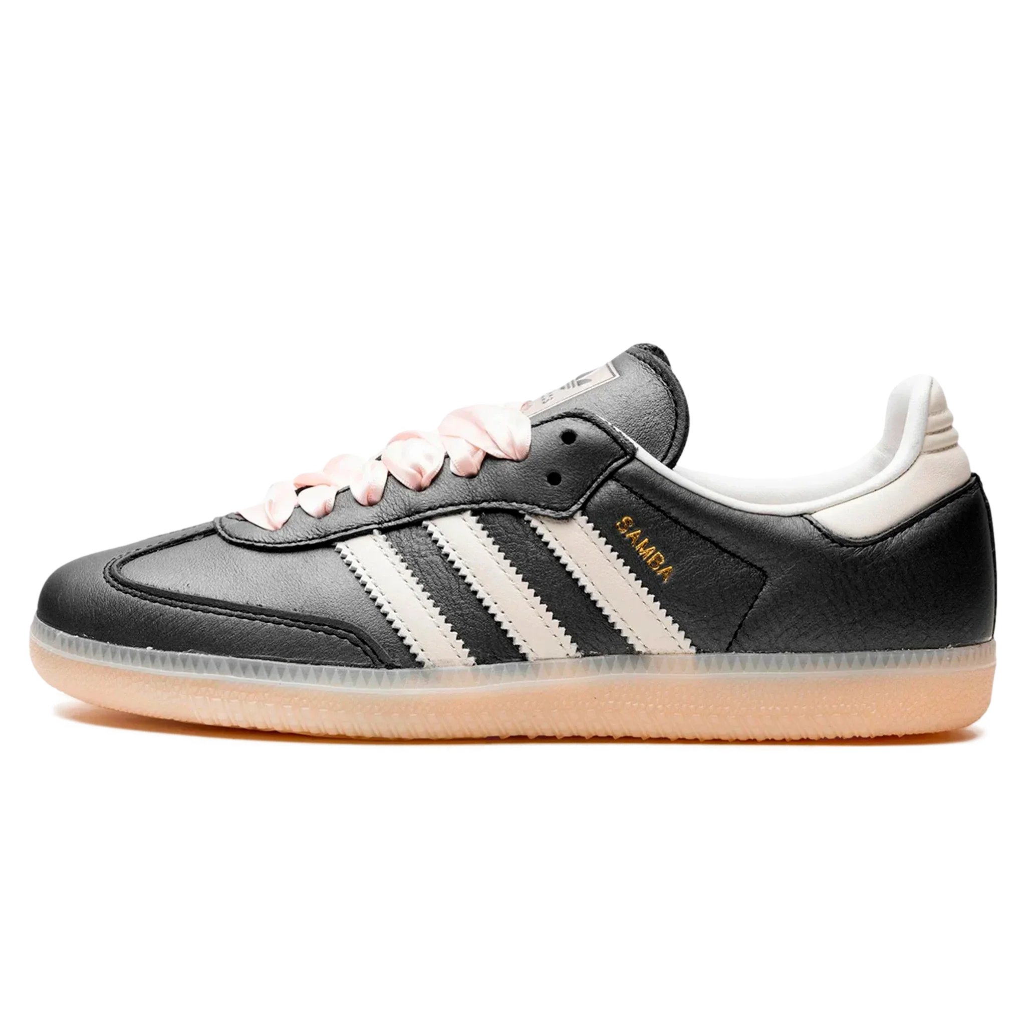Tênis Adidas Samba OG Feminino "Black Pink Ribbon Laces" Preto - IH8047