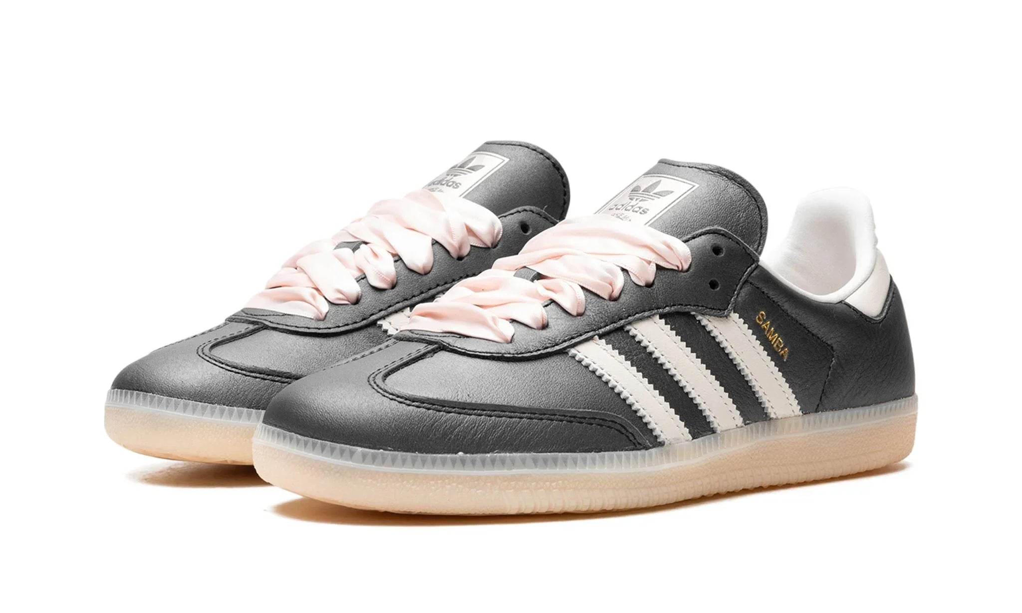 Tênis Adidas Samba OG Feminino "Black Pink Ribbon Laces" Preto - IH8047