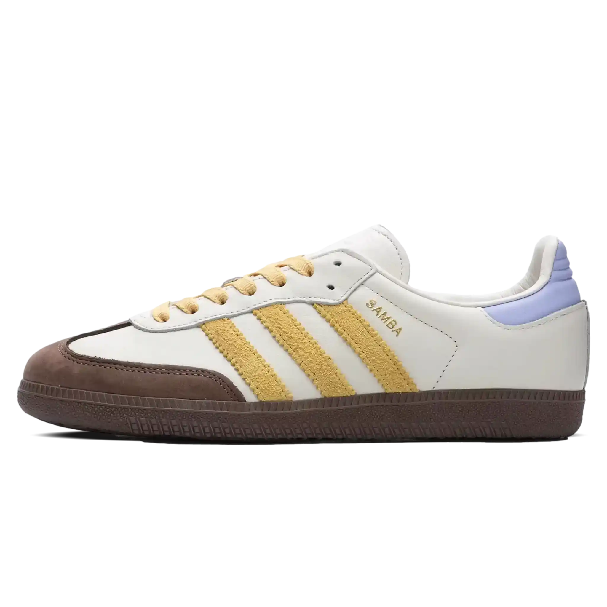 Tênis Adidas Samba OG Feminino "Oat Violet Tone" Amarelo / Marrom - IE0875