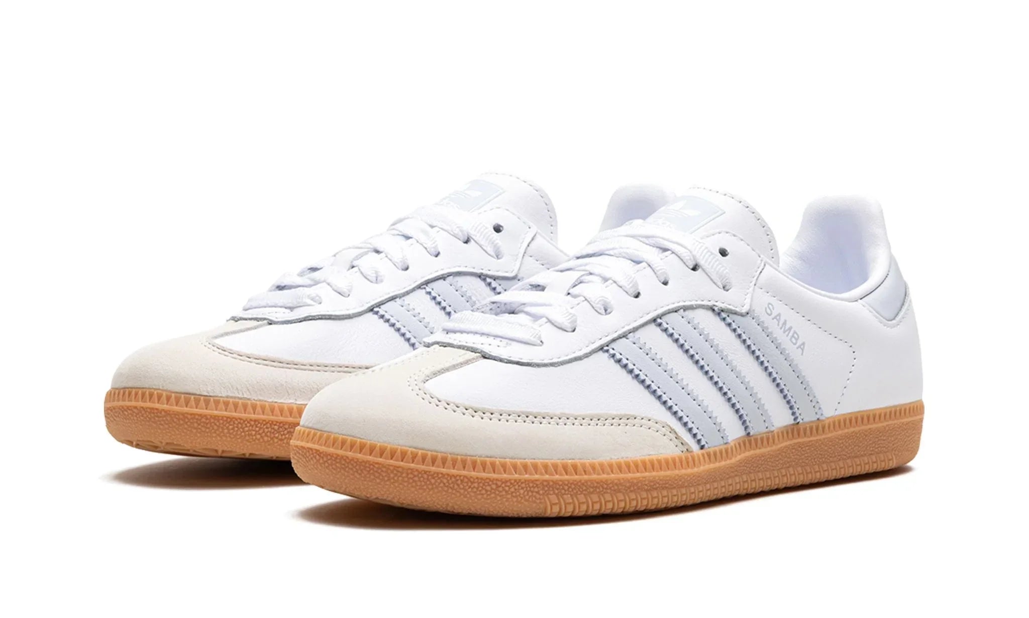 Tênis Adidas Samba OG Feminino "White Halo Blue" Branco / Azul - IE0877