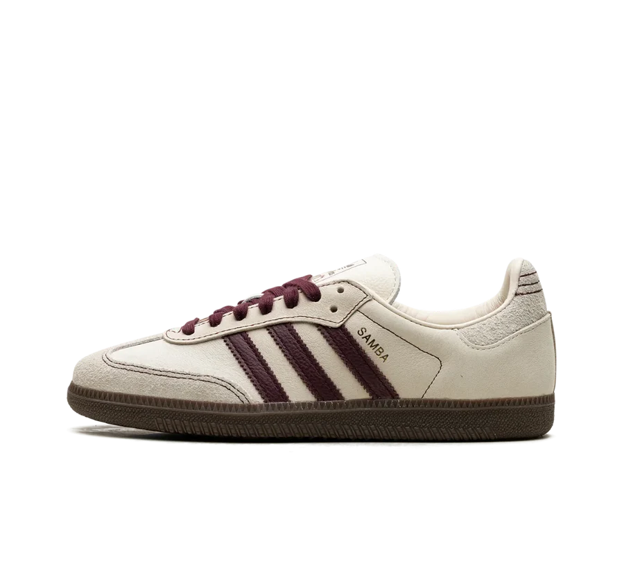 Tênis Adidas Samba OG 'Wonder White Maroon' Bege / Vinho