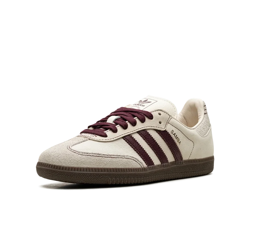 Tênis Adidas Samba OG 'Wonder White Maroon' Bege / Vinho