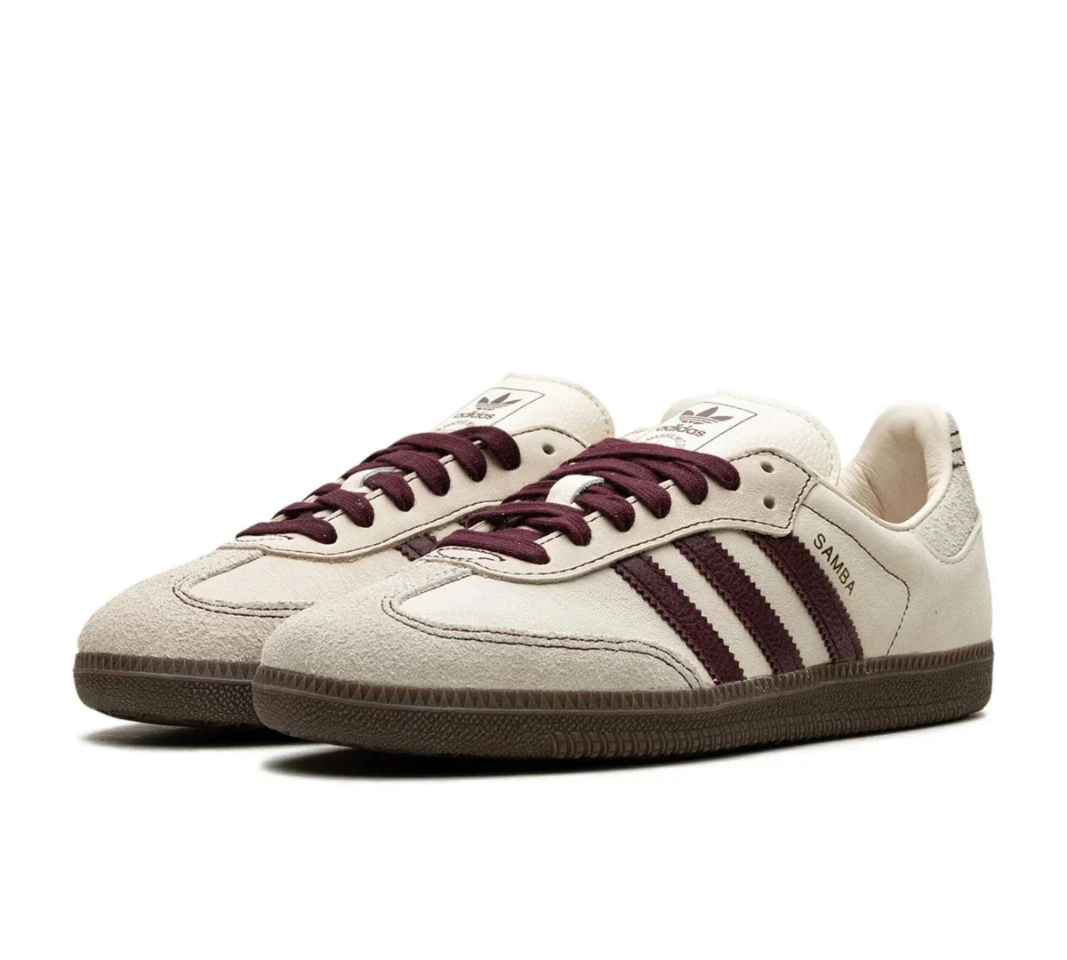 Adidas Samba OG 'Wonder White Maroon' Bege/Vinho - IG1987