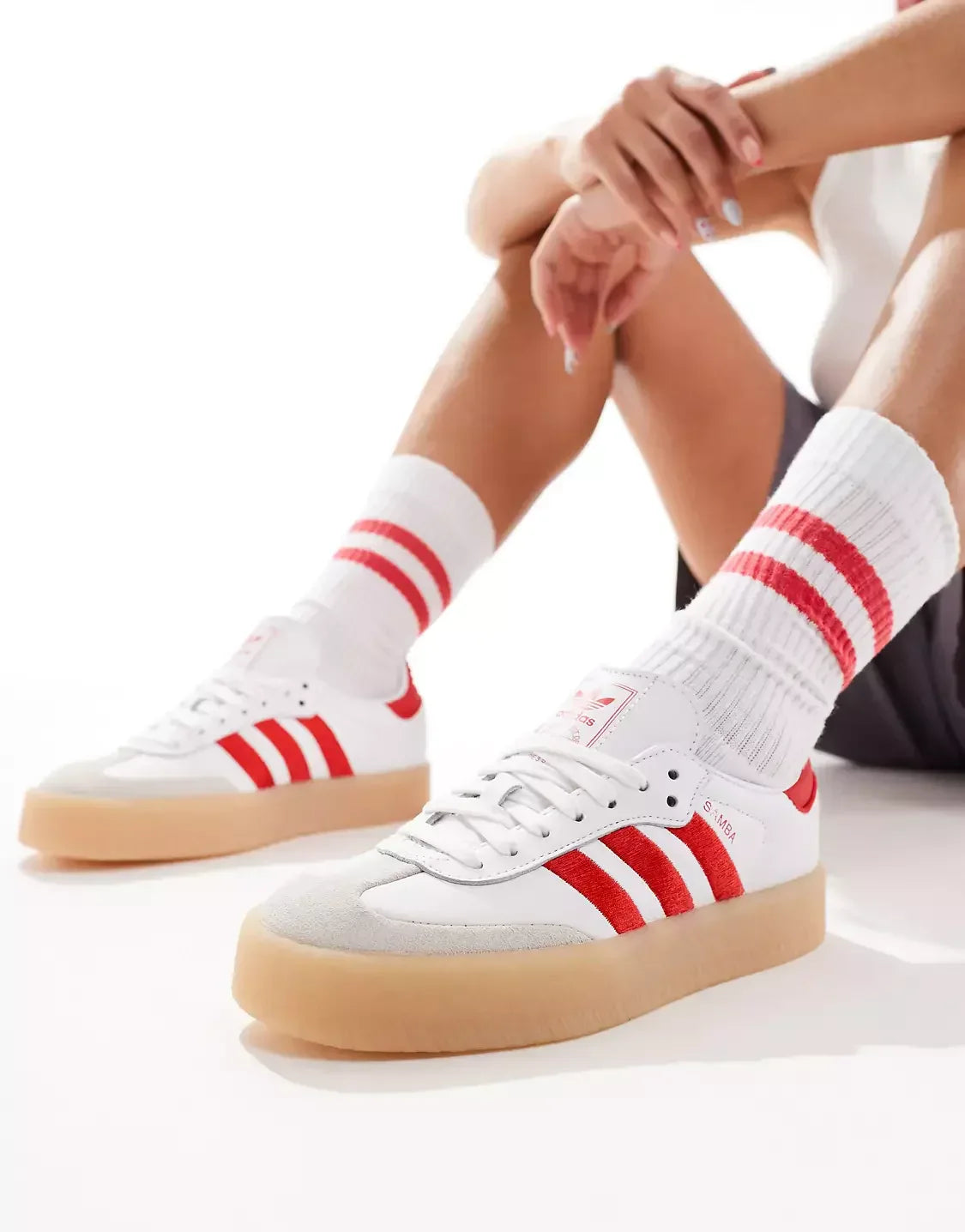 Tênis Adidas Sambae Feminino "Scarlet Red" Branco / Vermelho - ID0438