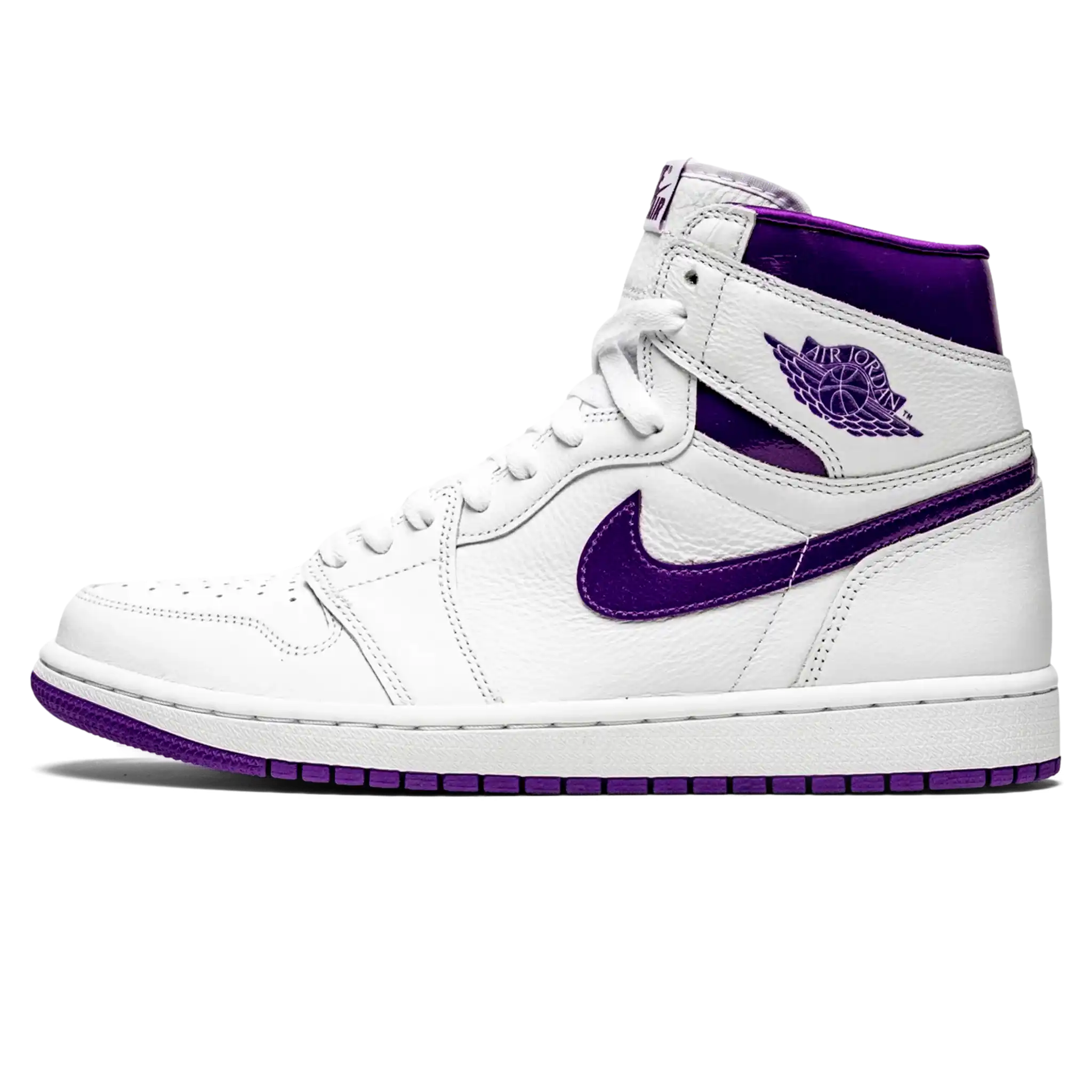 Tênis Air Jordan 1 High "Court Purple White" Branco / Roxo - CD0461-151