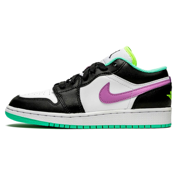 Tênis Air Jordan 1 Low Feminino "Black White Purple" Colorido - 553560-151