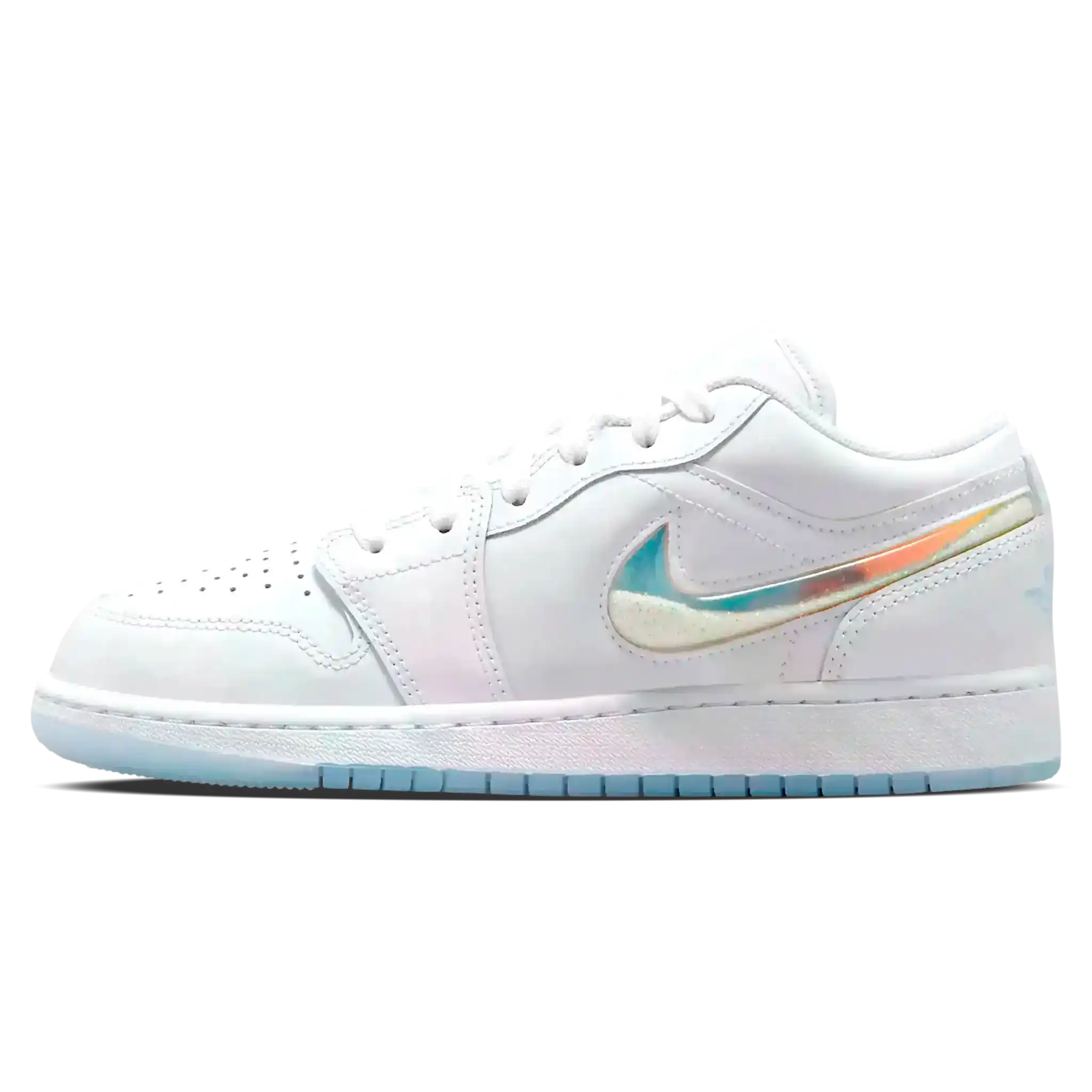 Tênis Air Jordan 1 Low Feminino "Glitter Swoosh" Branco - FQ9112-100