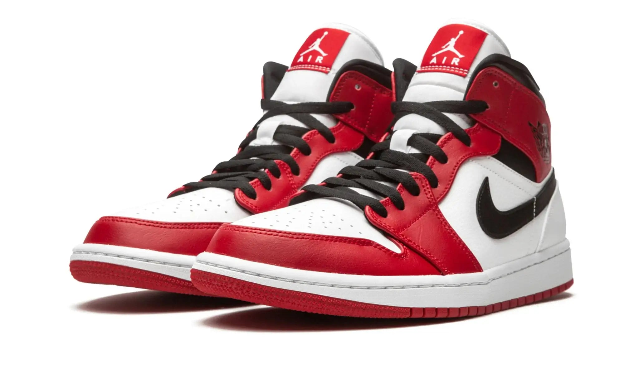 Tênis Air Jordan 1 Mid Feminino "Chicago White Heel" Vermelho / Branco - 554275-173