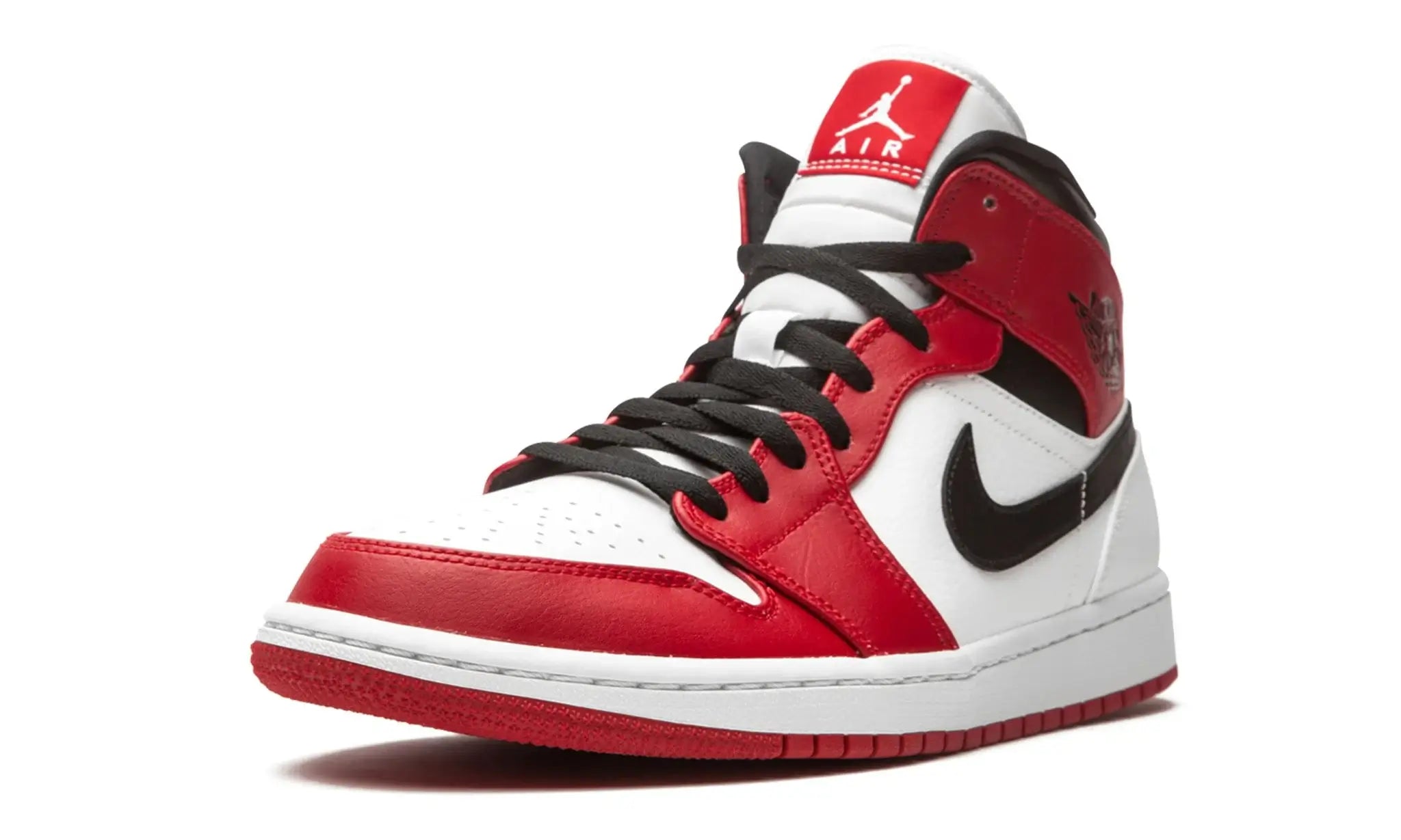 Tênis Air Jordan 1 Mid Feminino "Chicago White Heel" Vermelho / Branco - 554275-173