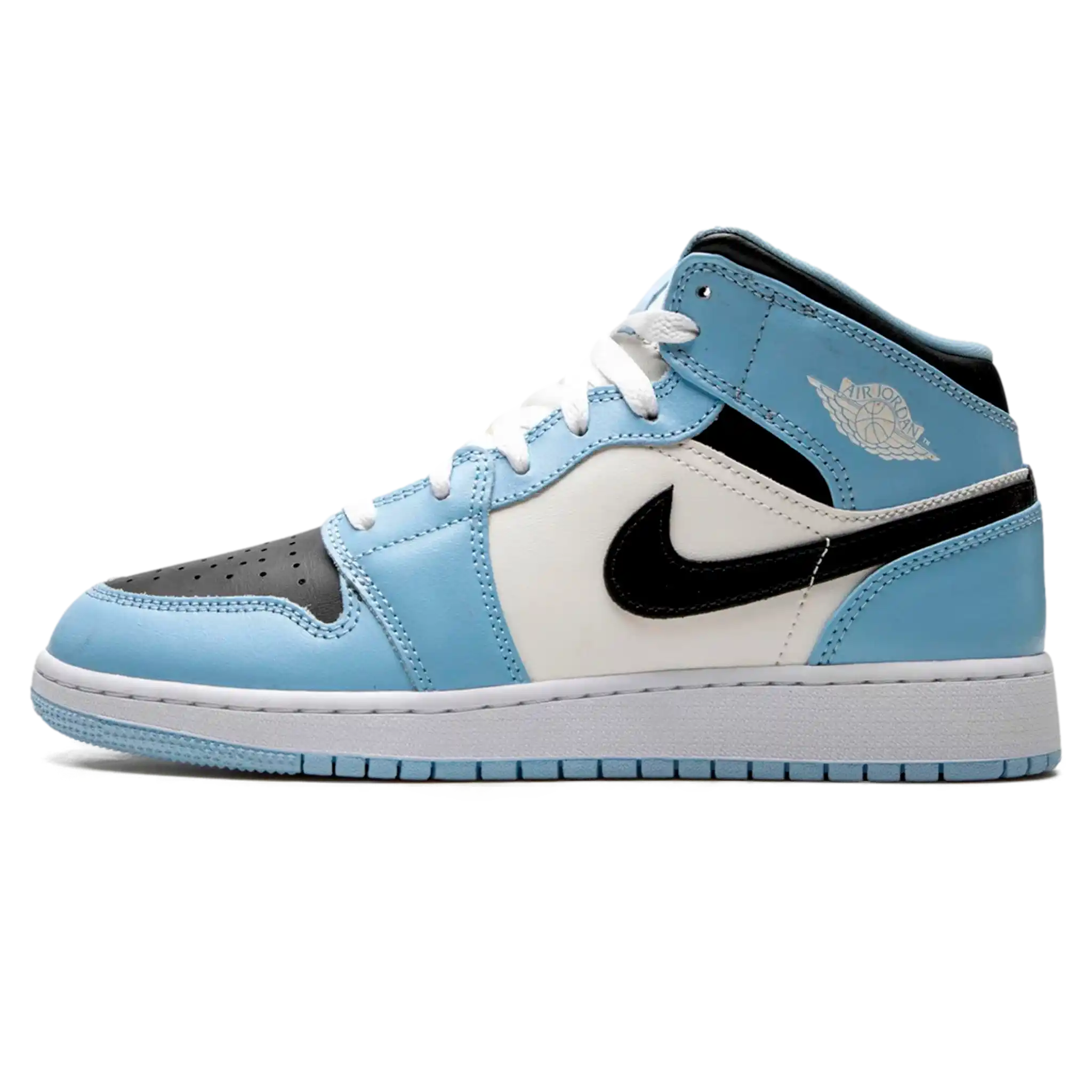 Tênis Air Jordan 1 Mid Feminino "Ice Blue" Azul / Branco - 555112-401
