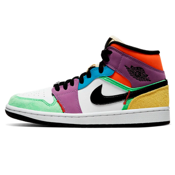 Tênis Air Jordan 1 Mid Feminino "Lightbulb" Colorido - CW1140-100