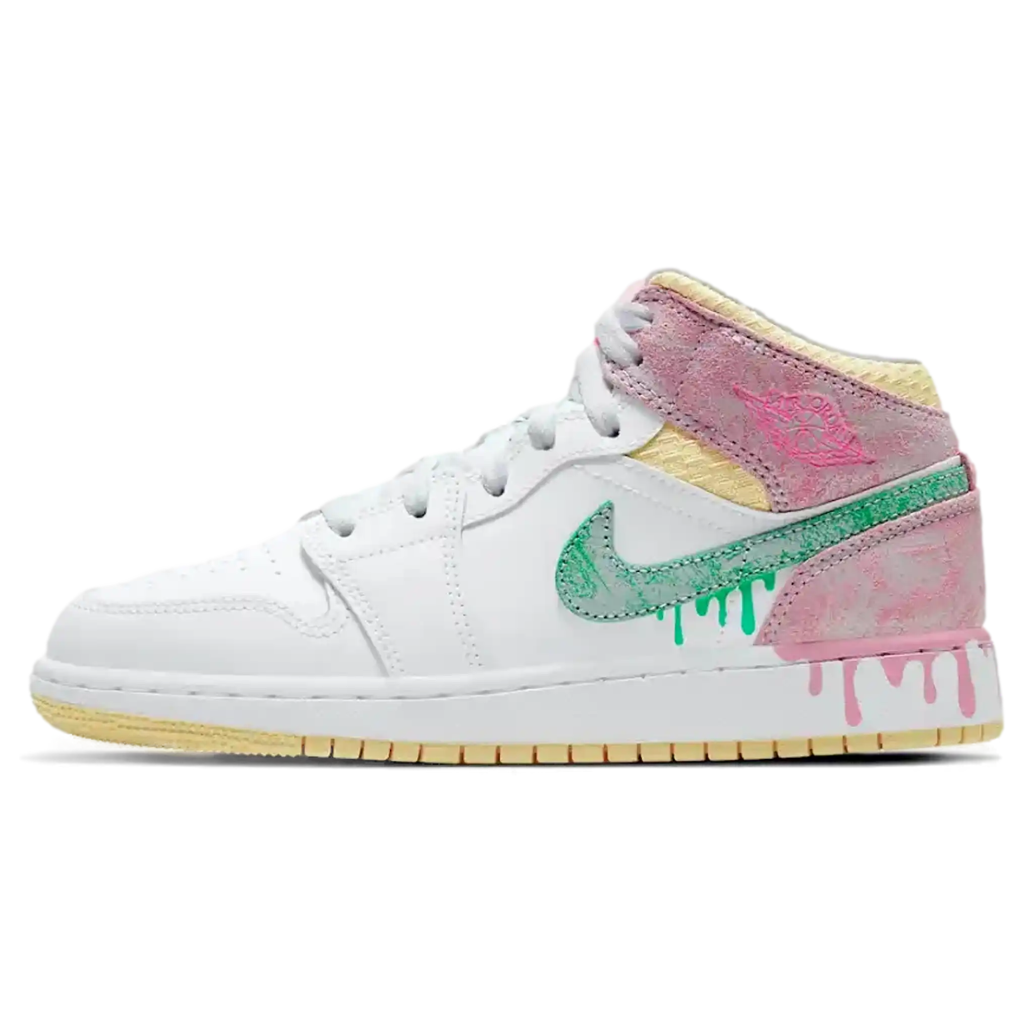 Tênis Air Jordan 1 Mid Feminino "Paint Drip" - DD1666-100