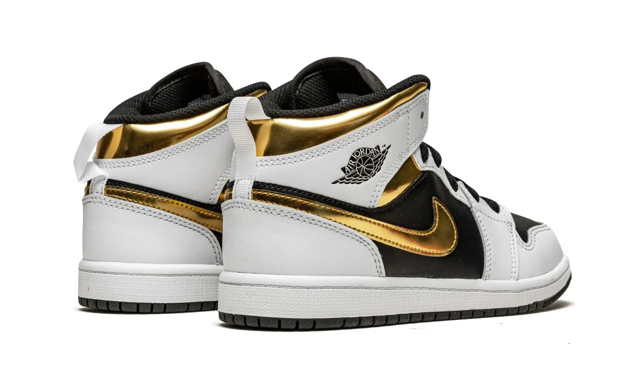 Tênis Air Jordan 1 Mid "White Gold" Branco / Dourado - 554725-190