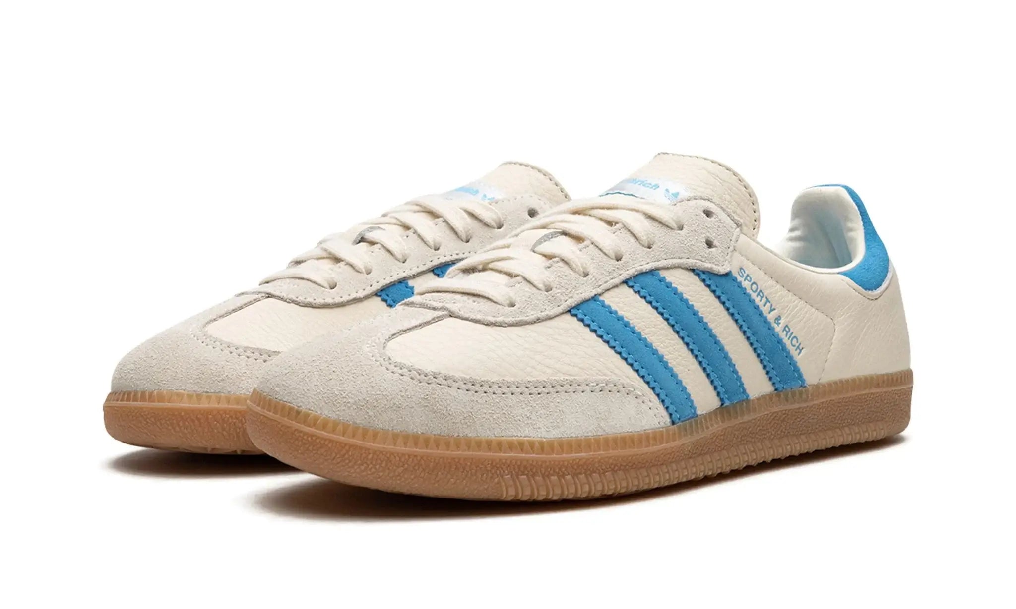 Tênis Adidas Samba OG x Sporty & Rich "Cream Blue" - IE7096