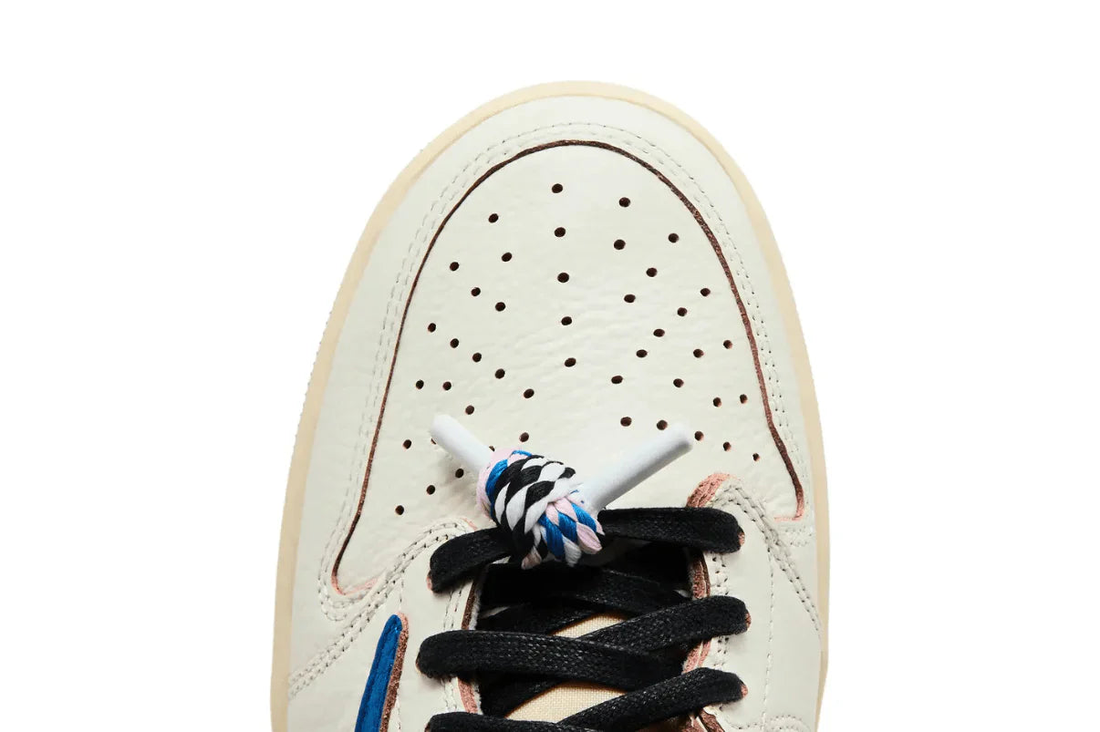 Air Jordan 1 x Travis Scott Retro Low OG SP Nike Sail Military Blue Couro